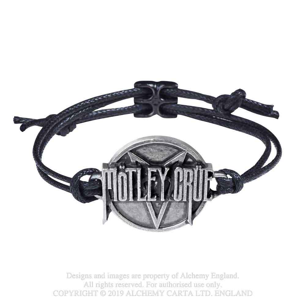 Náramok Motley Crue - Pentagram Disc, Čierna,Univerzálna