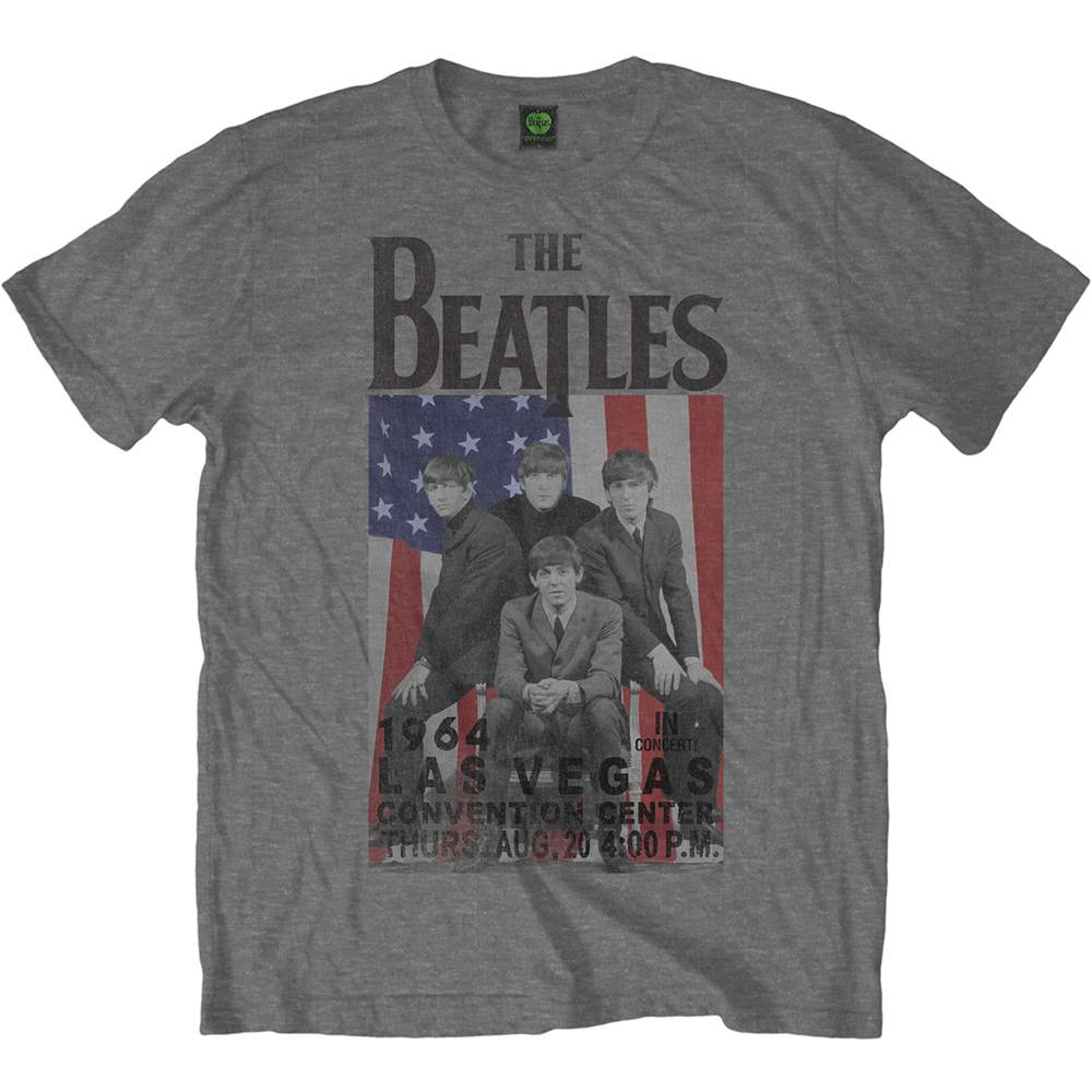 Tričko The Beatles - Flag/Vegas, Unisex,Šedá,XL