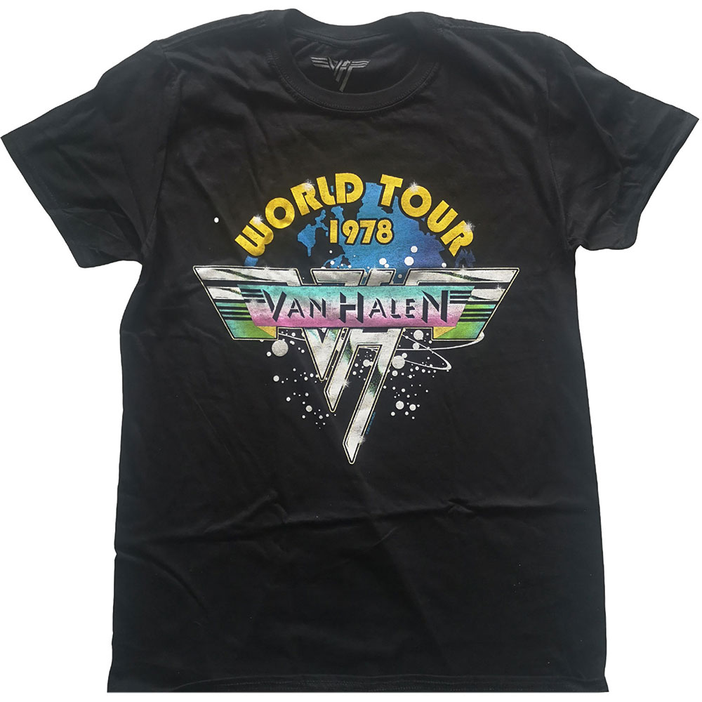 Tričko Van Halen - World Tour '78 Full Colour, Unisex,Čierna,XXL