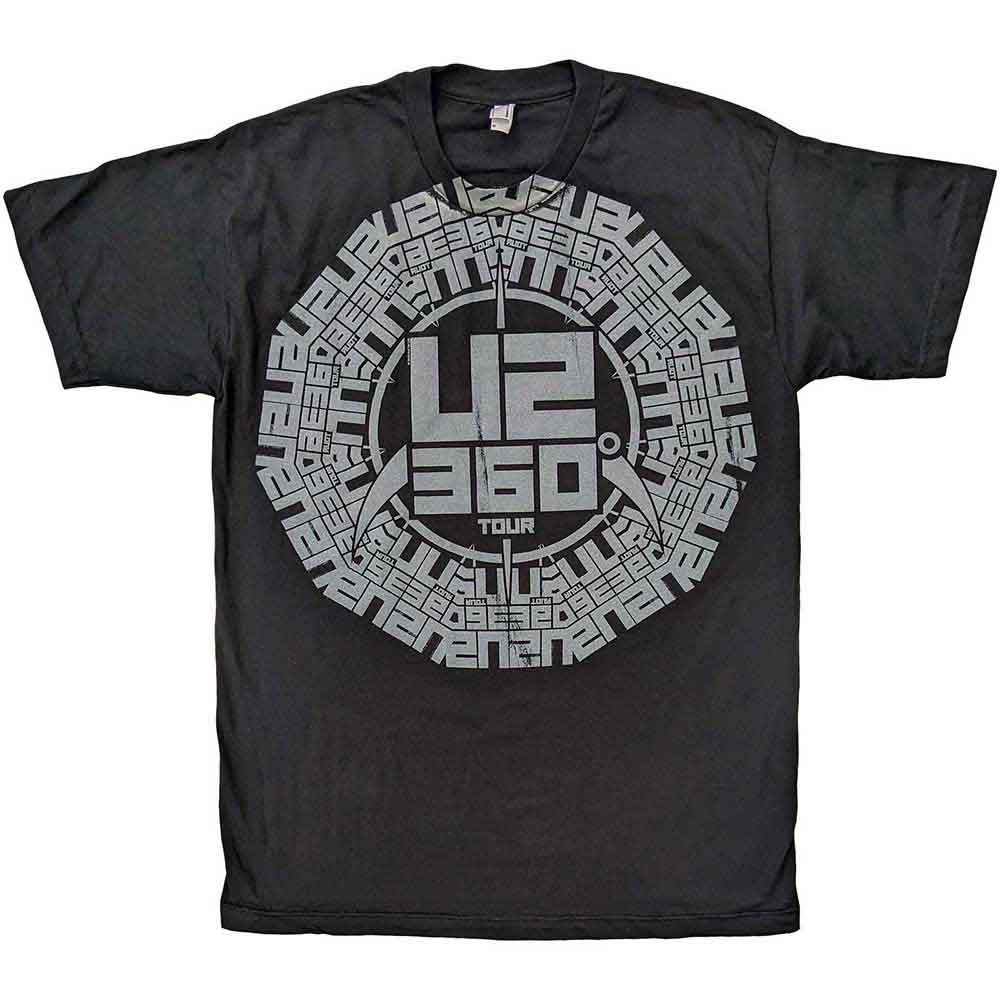 Tričko U2 - 360 Degree Tour Logo, Unisex,Čierna,M
