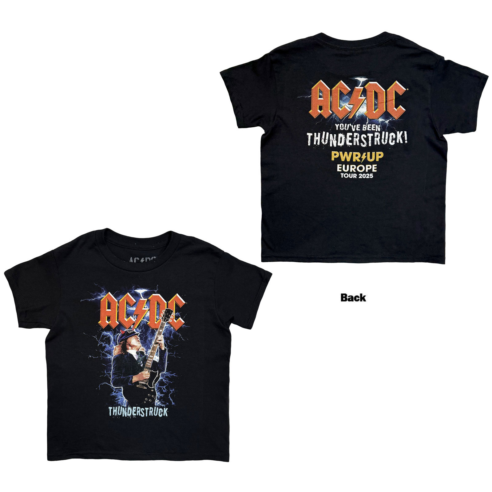 Tričko AC/DC - Thunderstruck EU Tour '25, Dieťa,Čierna,9 – 10 rokov