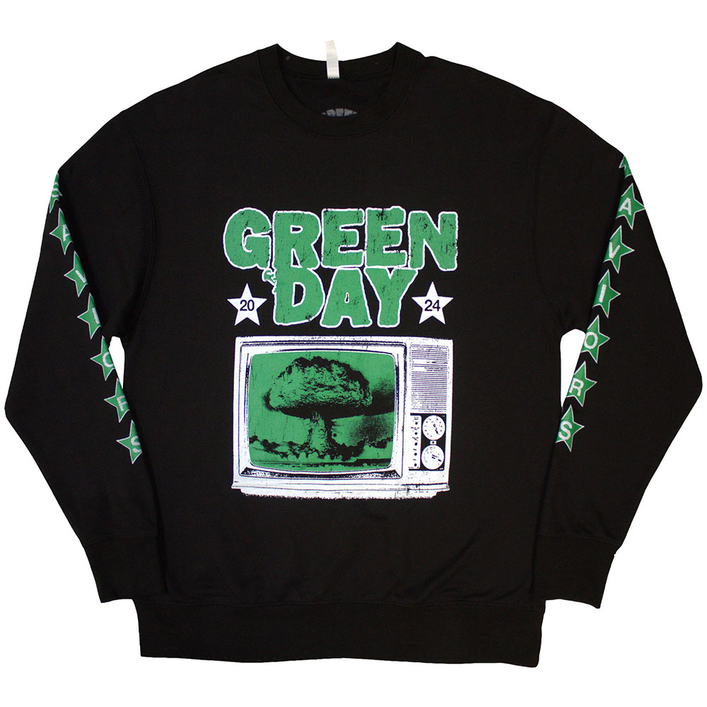 Crewneck Green Day - TV Explosion, Unisex,Čierna,XL