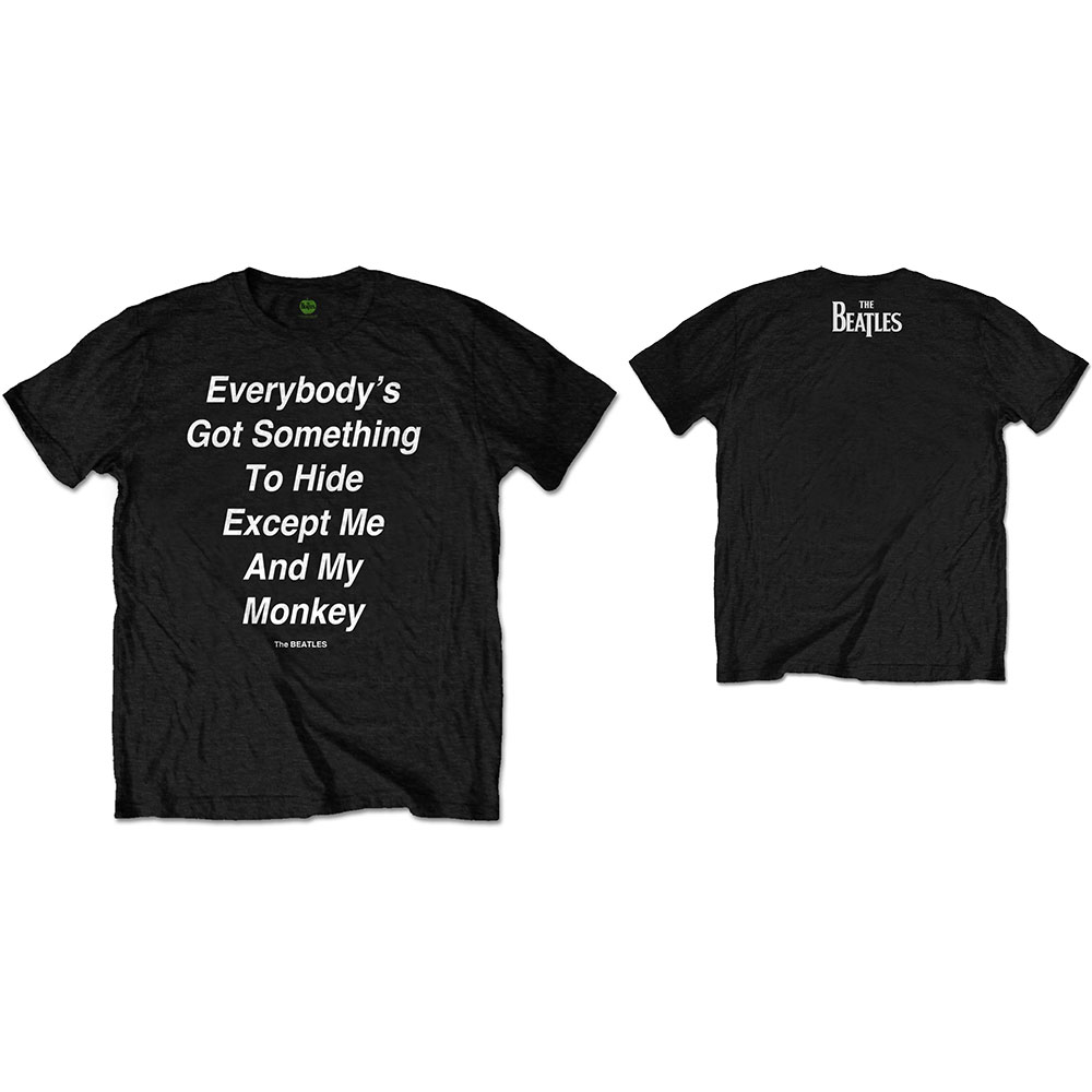 Tričko The Beatles - Me and My Monkey, Unisex,Čierna,XL