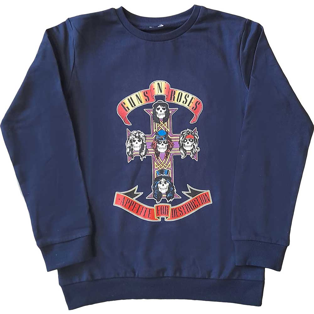 Crewneck Guns N’ Roses - Appetite for Destruction, Dieťa,Modrá,12 – 14 rokov