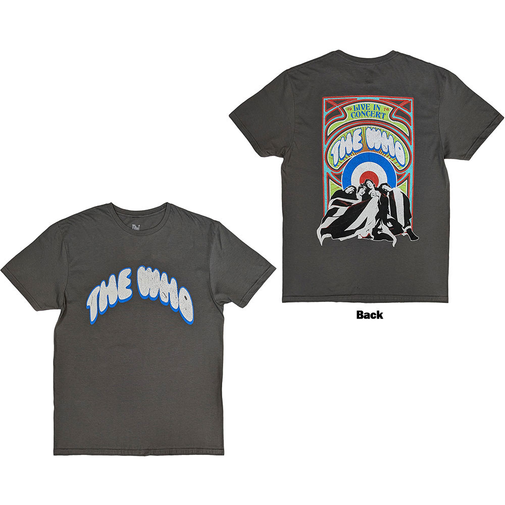 Tričko The Who - Flag Cartoon, Unisex,Šedá,XXL