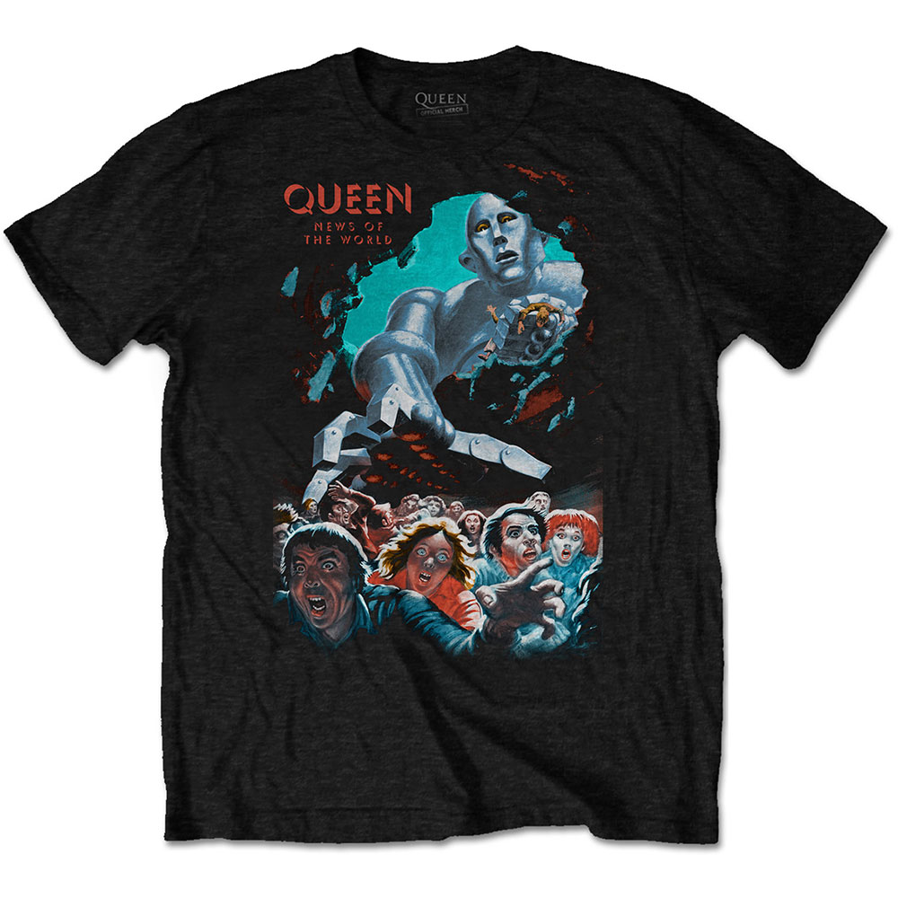 Tričko Queen - News Of The World Vintage, Unisex,Čierna,XXL