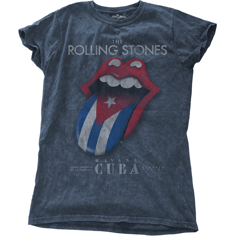 Tričko The Rolling Stones - Havana Cuba, Žena,Modrá,XXL