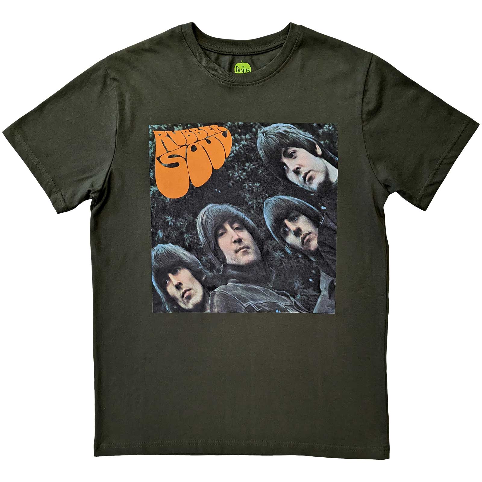 Tričko The Beatles - Rubber Soul Album Cover, Unisex,Zelená,XL