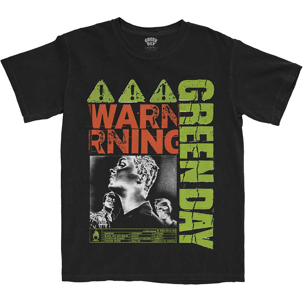 Tričko Green Day - Warning, Unisex,Čierna,XXL