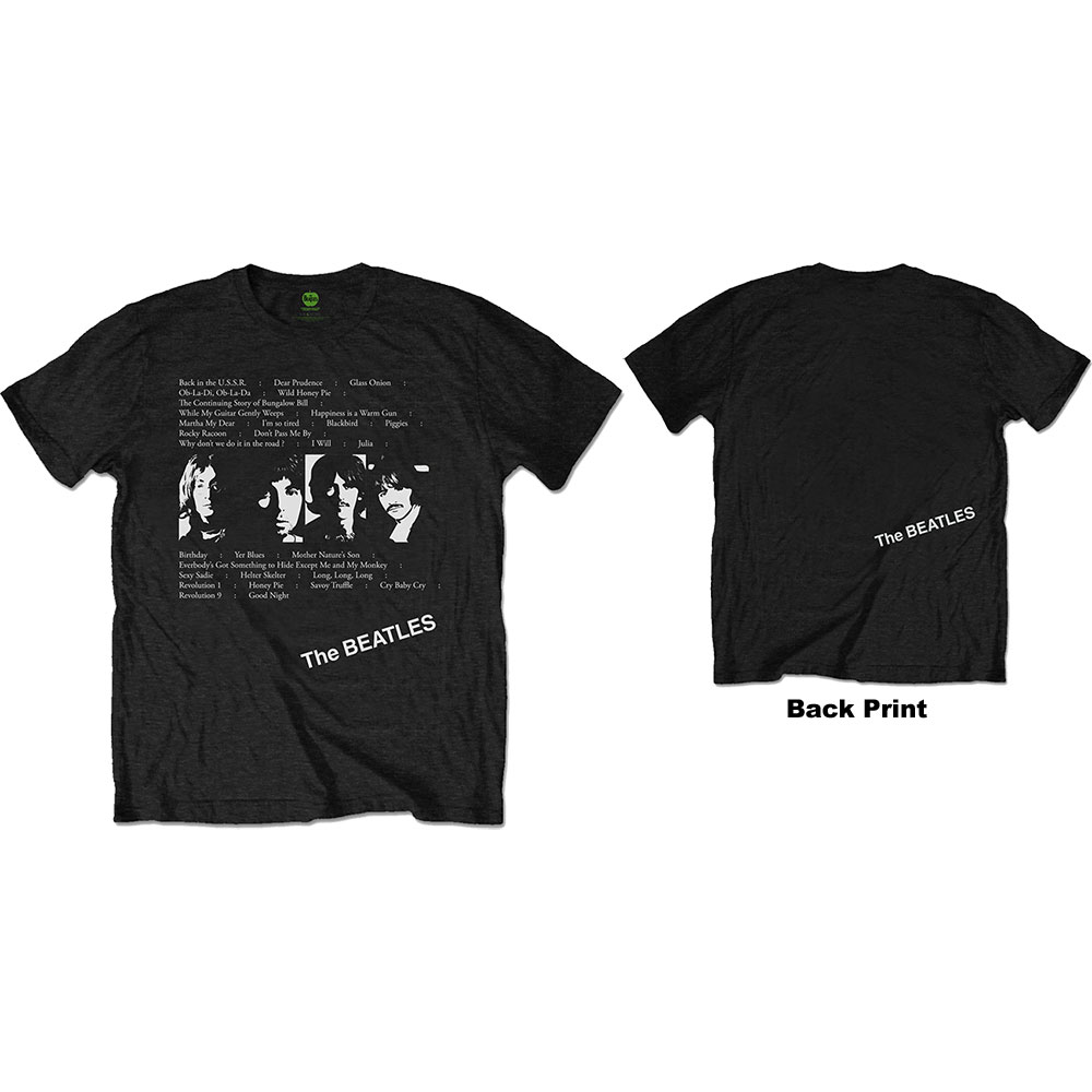 Tričko The Beatles - White Album Tracks, Unisex,Čierna,XXL