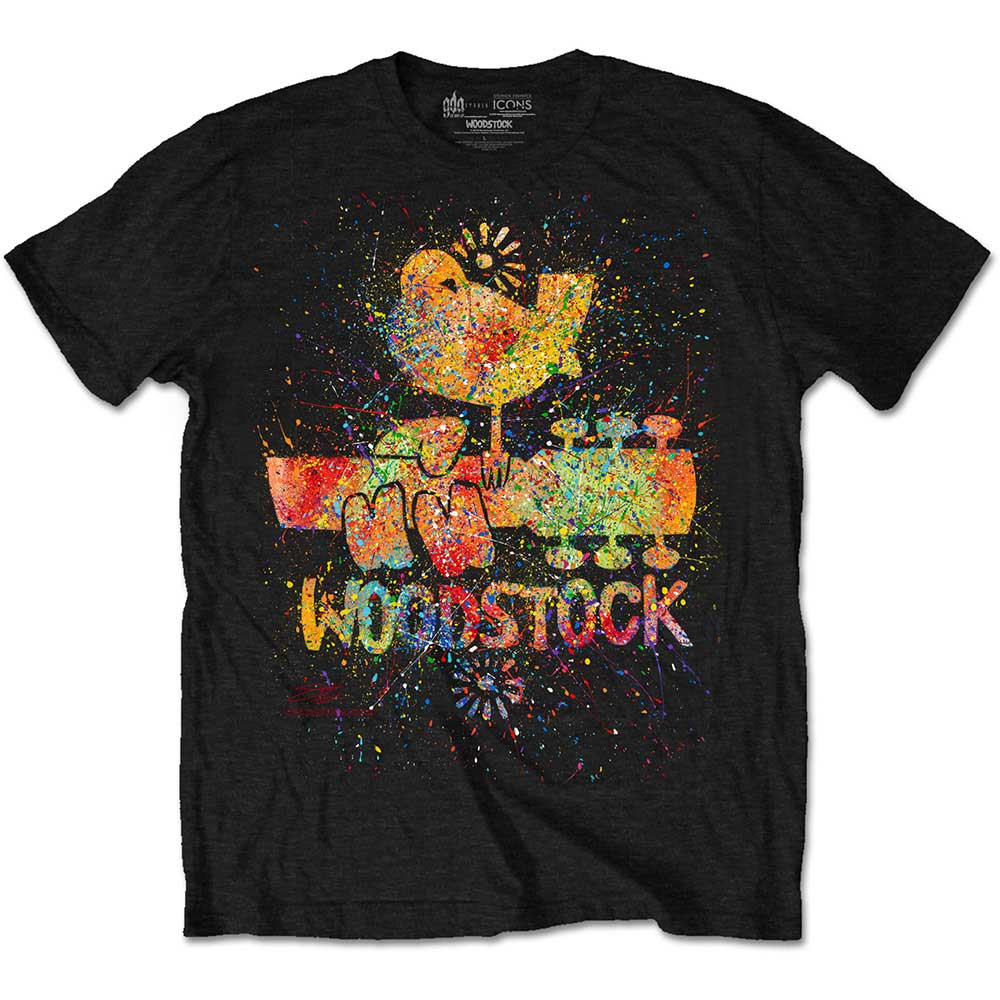 Tričko Woodstock - Splatter, Unisex,Čierna,XXL
