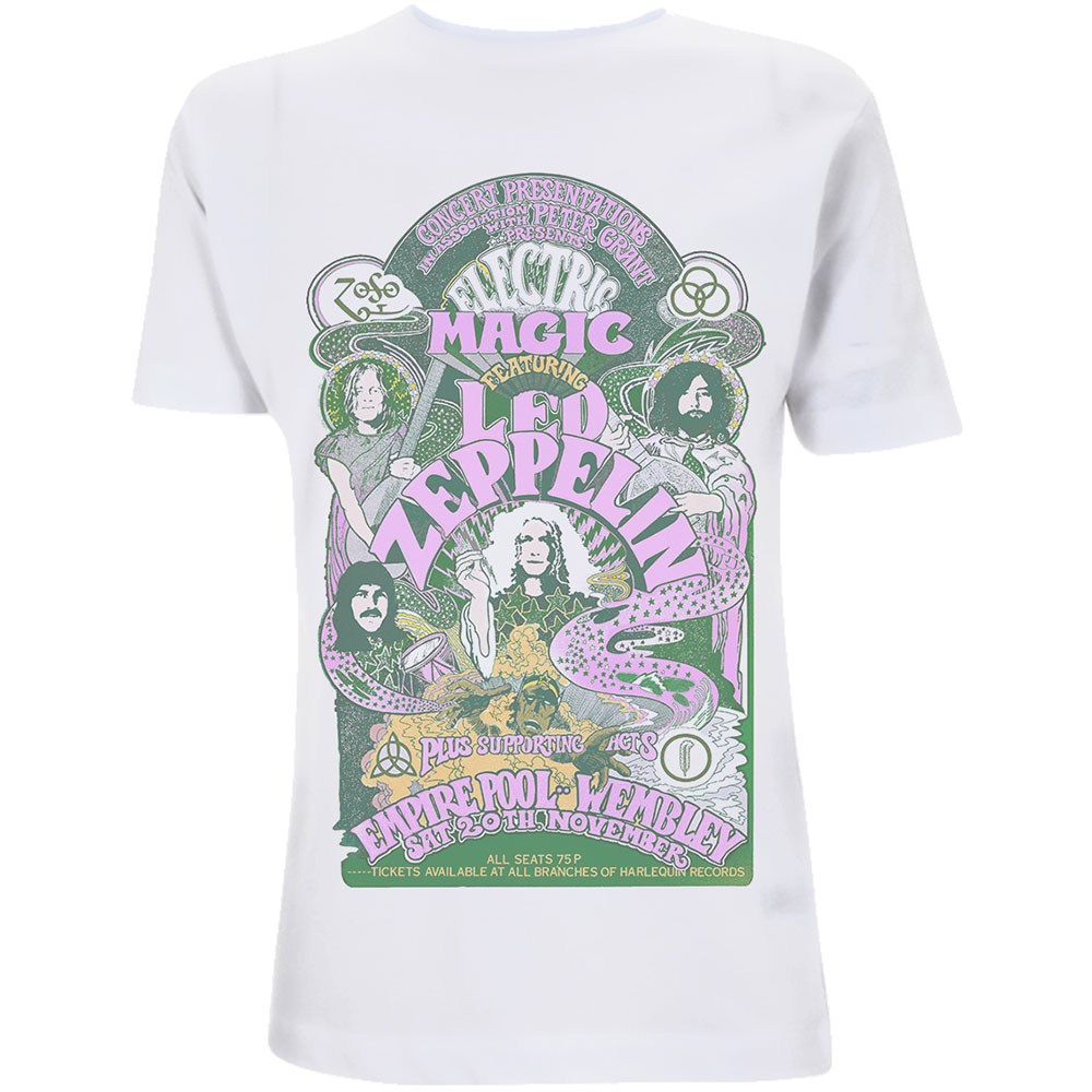 Tričko Led Zeppelin - Electric Magic, Žena,Biela,XXL
