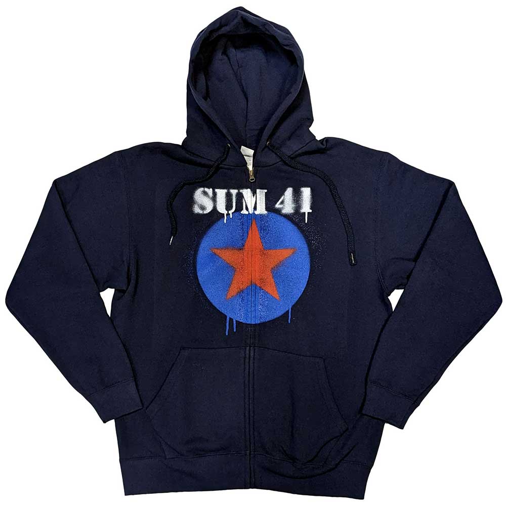 Mikina na zips Sum 41 - Star Logo, Unisex,Modrá,L