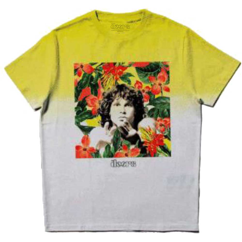 Tričko The Doors - Floral Square, Unisex,Žltá,XXL