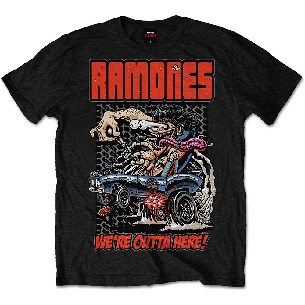 Tričko Ramones - Outta Here, Unisex,Čierna,XXL
