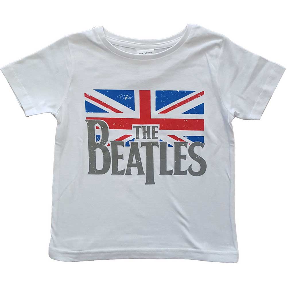 Tričko The Beatles - Logo & Vintage Flag, Dieťa,Biela,11 – 12 rokov