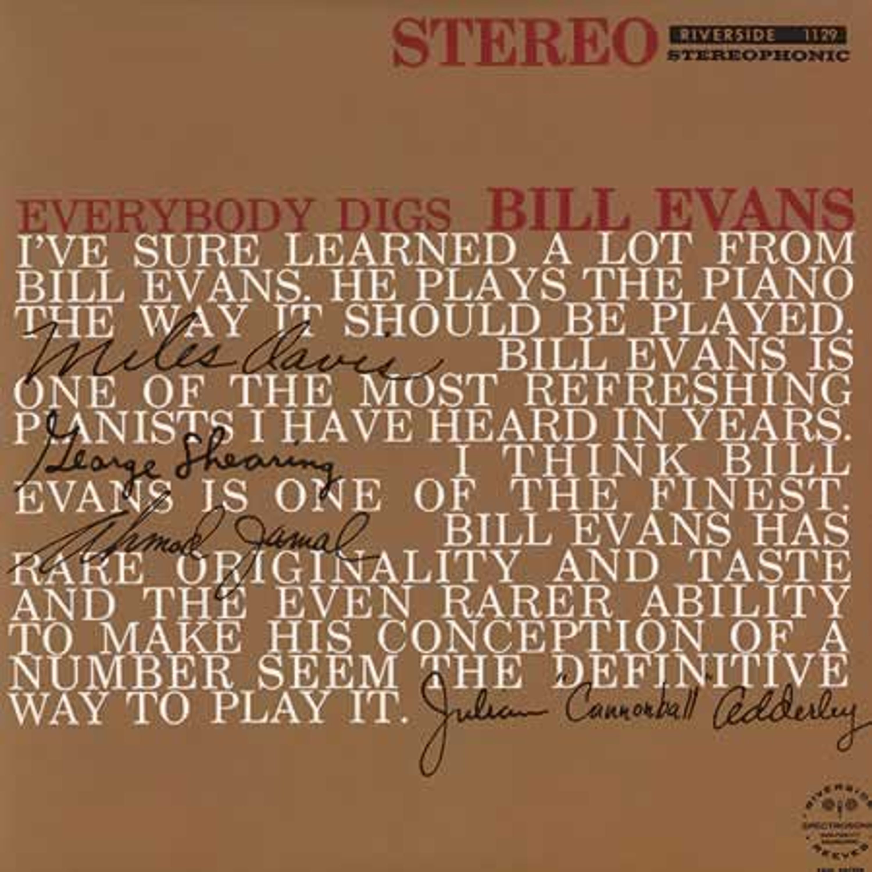 Vinyl Bill Evans Trio - EVERYBODY DIGS BILL EVANS