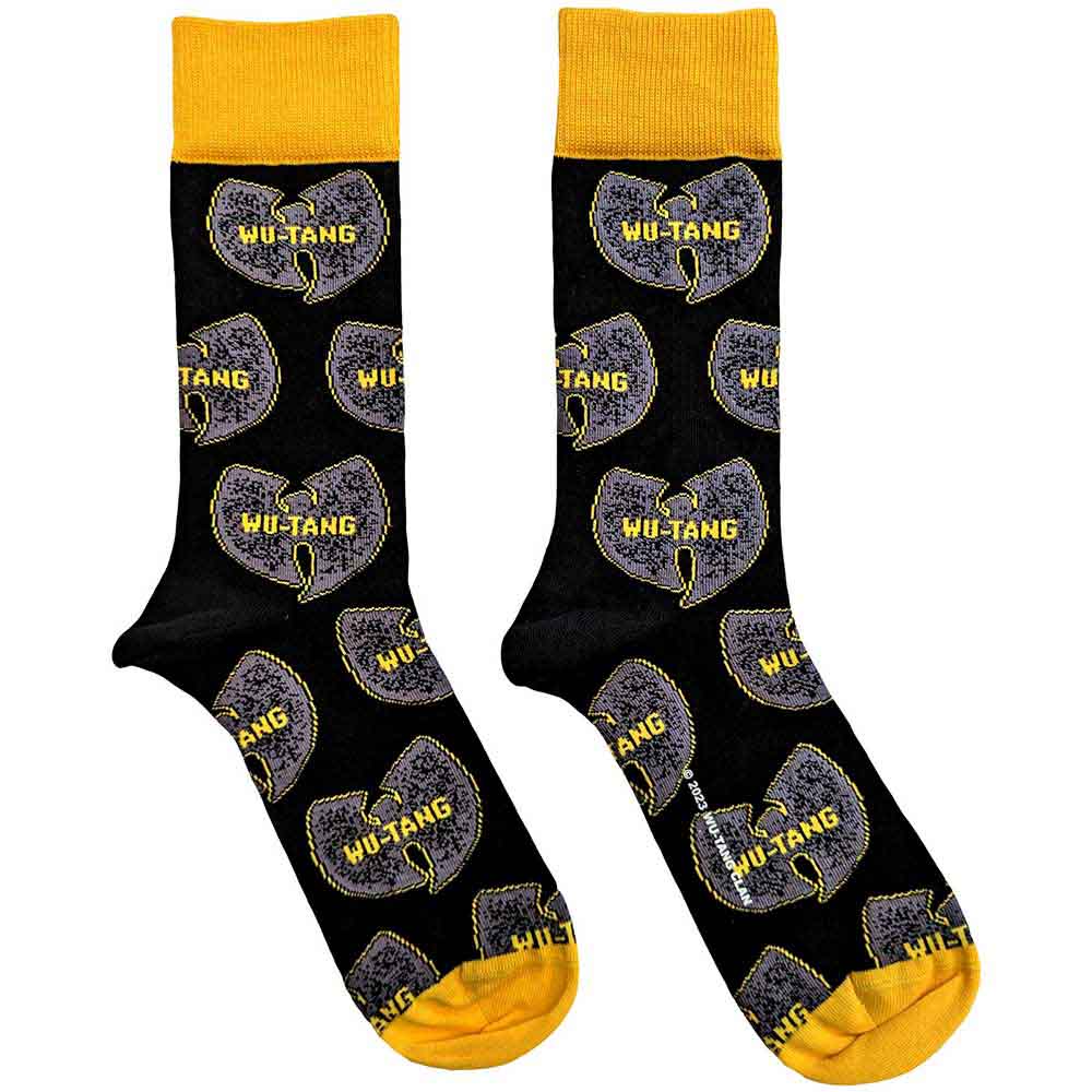 Ponožky Wu-Tang Clan - Grey Logos, Unisex,Čierna,UK 7 - 11