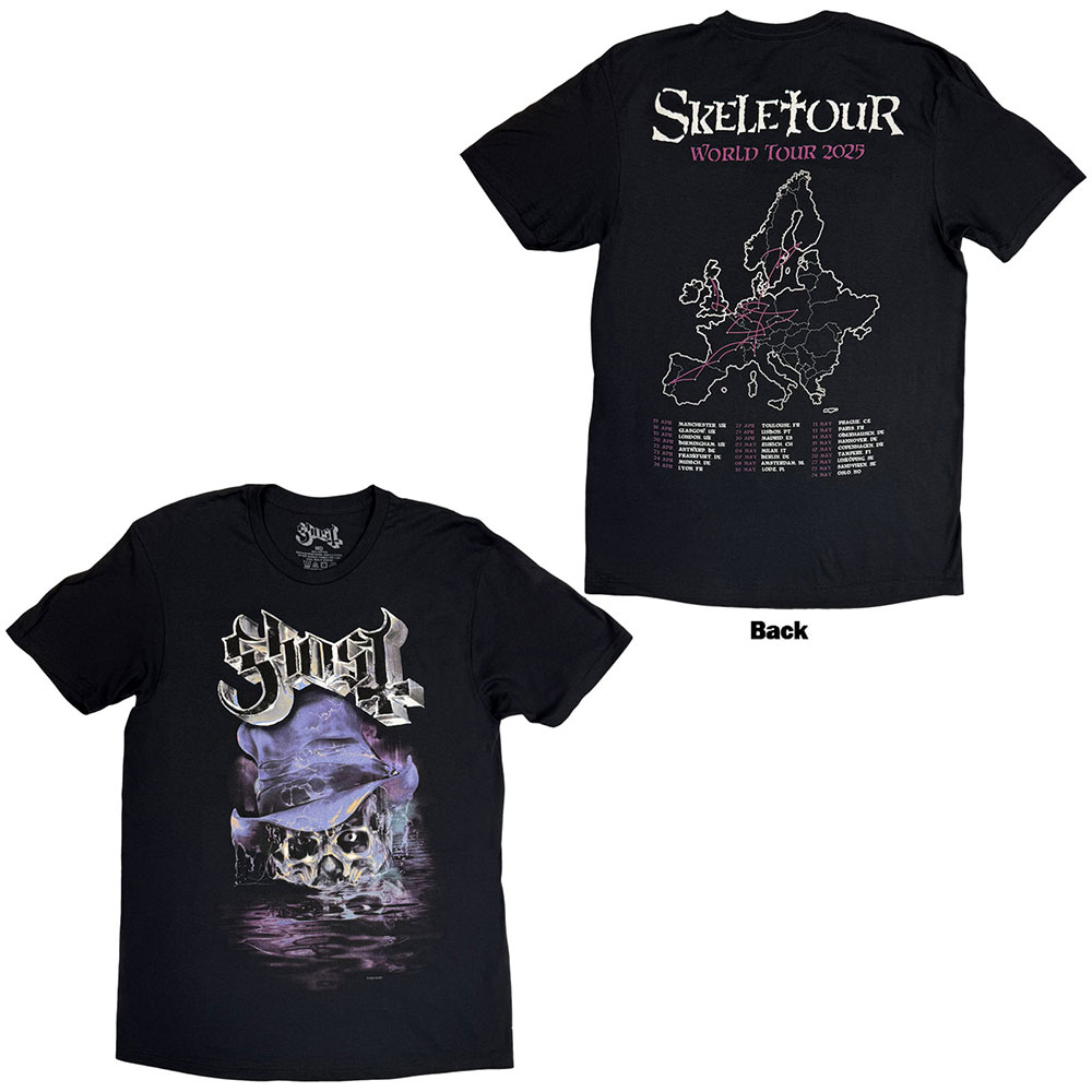 Tričko Ghost - Skeletour Admat '25 Tour Dates, Unisex,Čierna,XXL