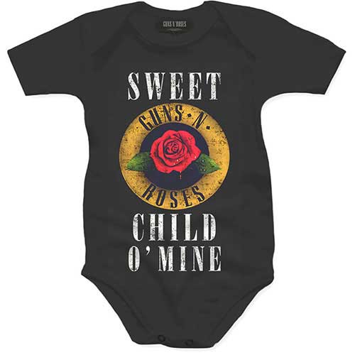 Body Guns N’ Roses - Child O' Mine Rose, Dieťa,Čierna,12 - 18 mes.