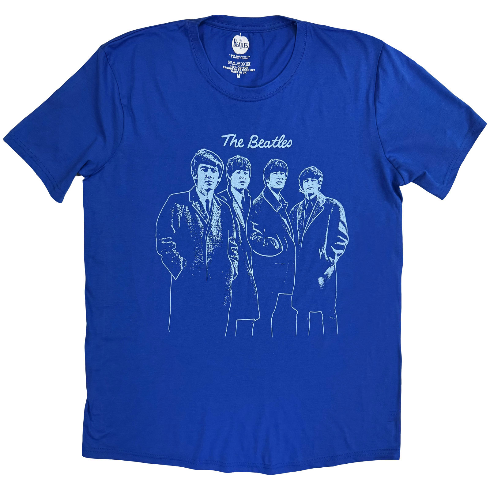 Tričko The Beatles - Band Outline, Unisex,Modrá,XXL