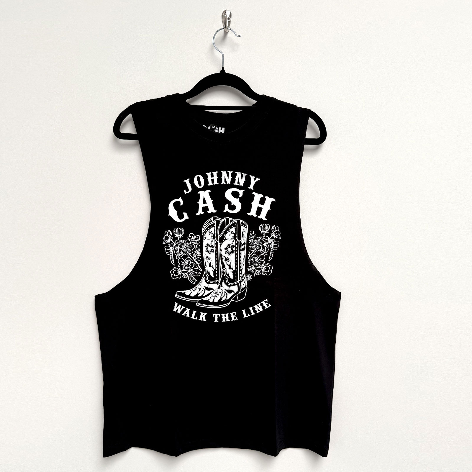 Tielko Johnny Cash - Walk The Line Boots, Unisex,Čierna,XXL