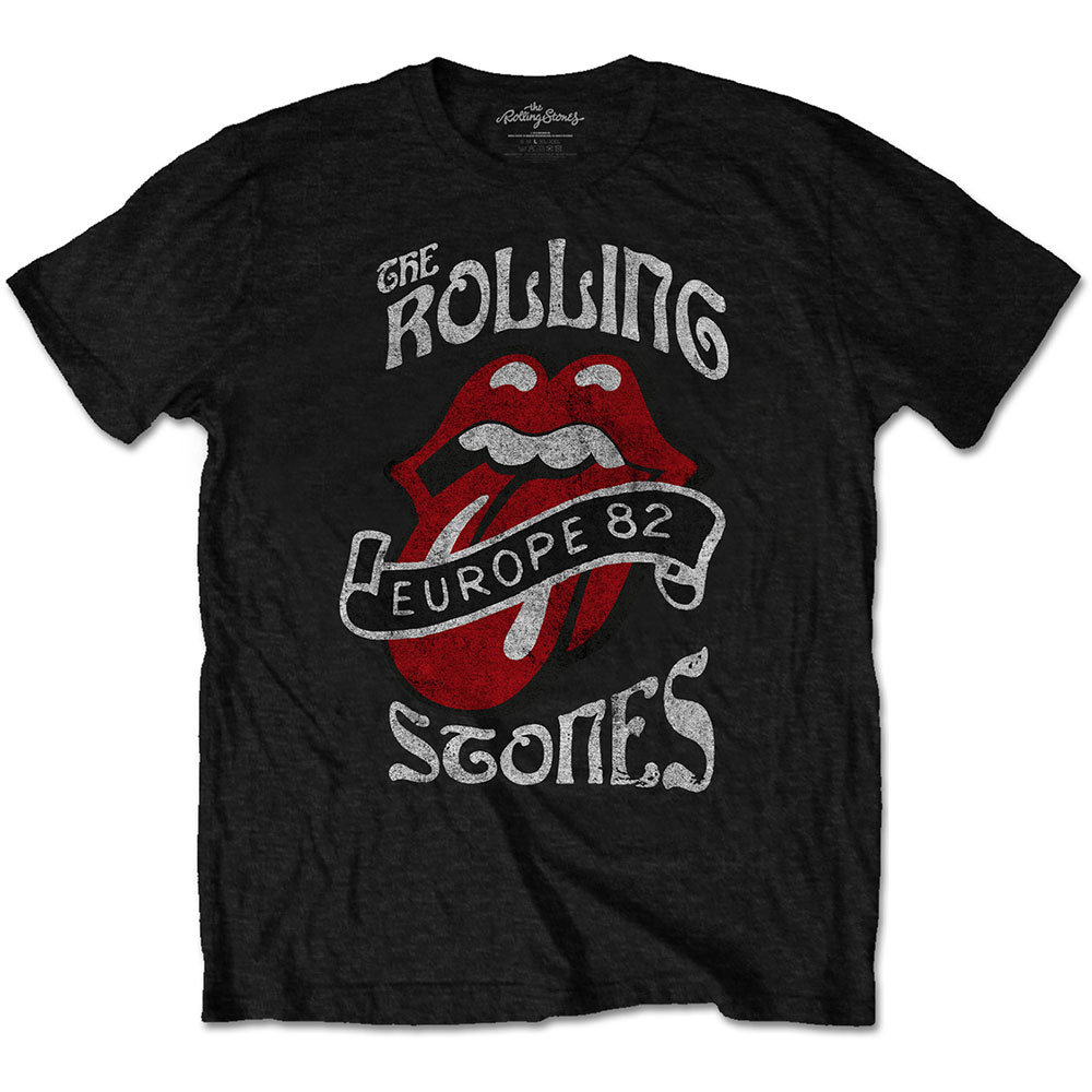 Tričko The Rolling Stones - Europe '82 Tour, Unisex,Čierna,XXL