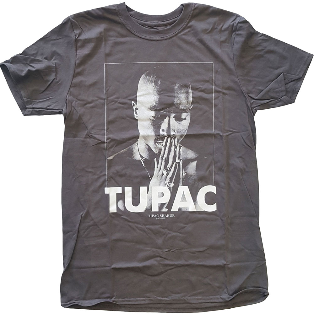 Tričko 2Pac - Praying, Unisex,Šedá,XXL