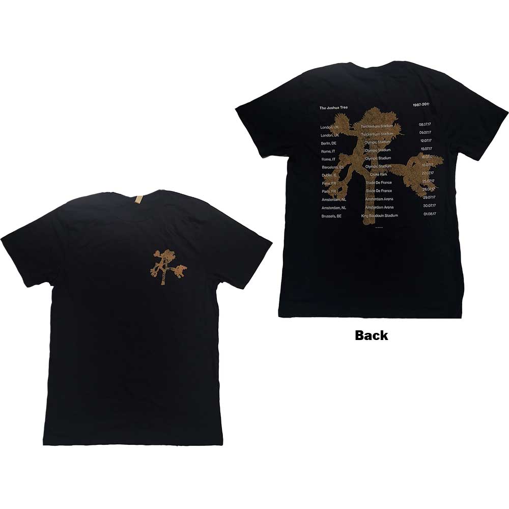 Tričko U2 - Joshua Tree Dates 2017, Unisex,Čierna,XXL
