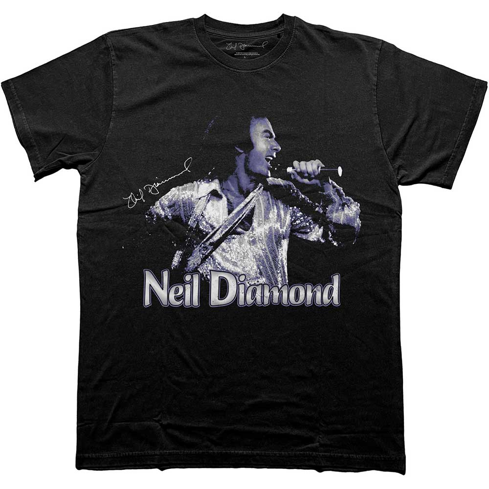 Tričko Neil Diamond - Singing, Unisex,Čierna,XXL