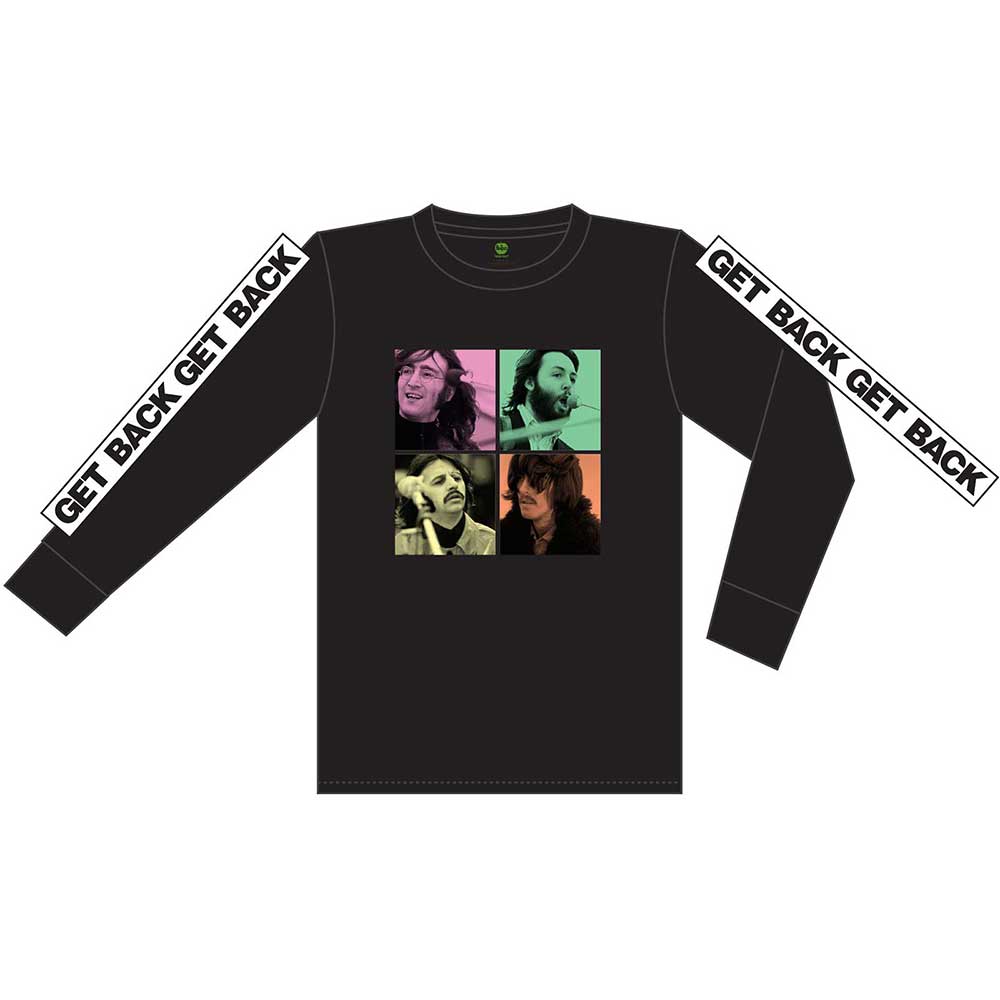 Tričko s dlhým rukávom The Beatles - Get Back Studio Shots, Unisex,Čierna,XXL
