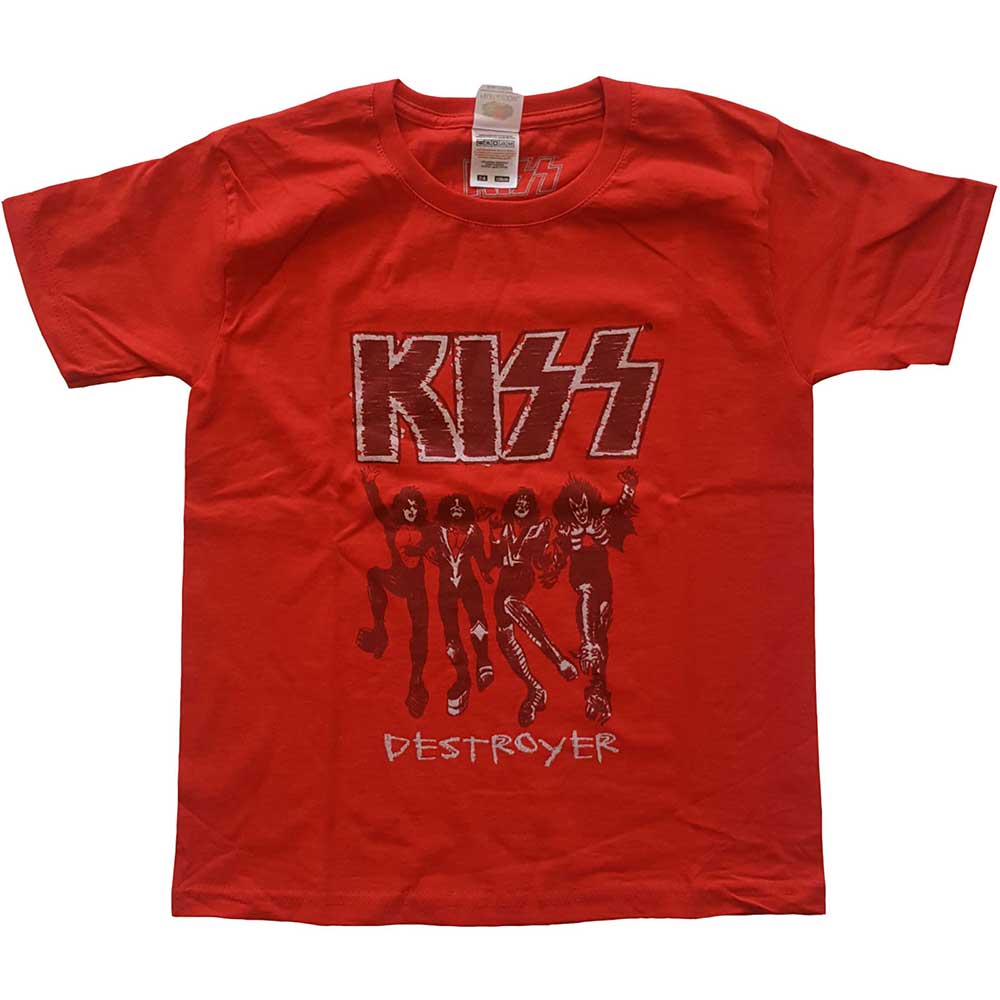 Tričko Kiss - Destroyer Sketch, Dieťa,Červená,11 – 12 rokov