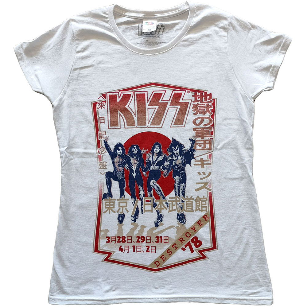 Tričko Kiss - Destroyer Tour '78, Žena,Biela,XXL