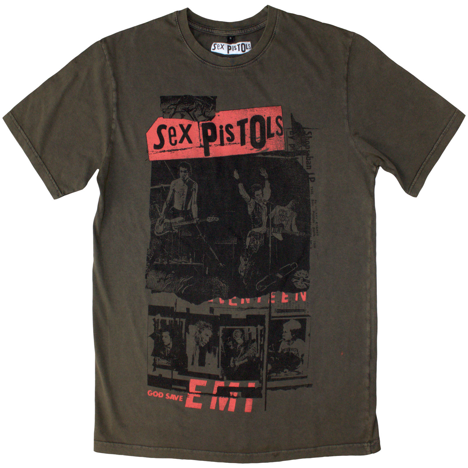 Tričko Sex Pistols - Photo Collage, Unisex,Zelená,M