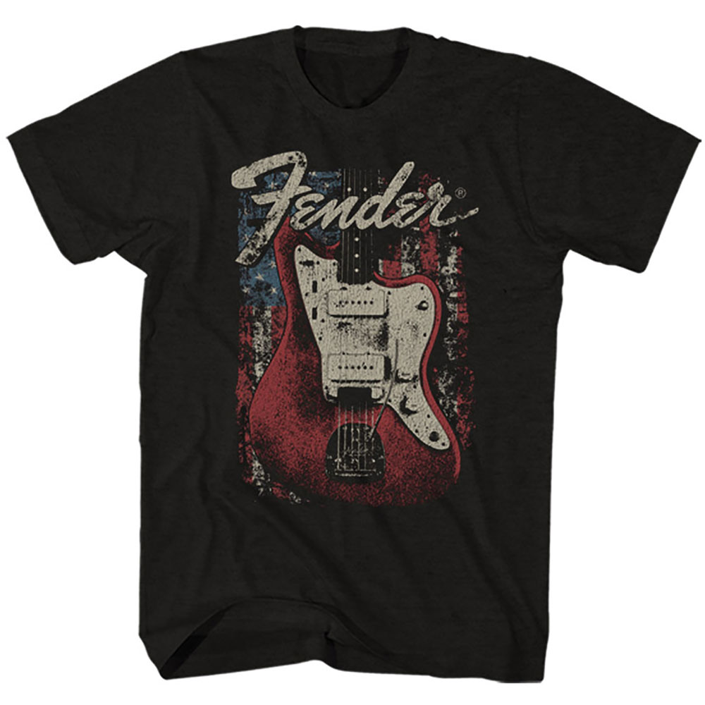Tričko Fender - Distressed Guitar, Unisex,Čierna,XXL