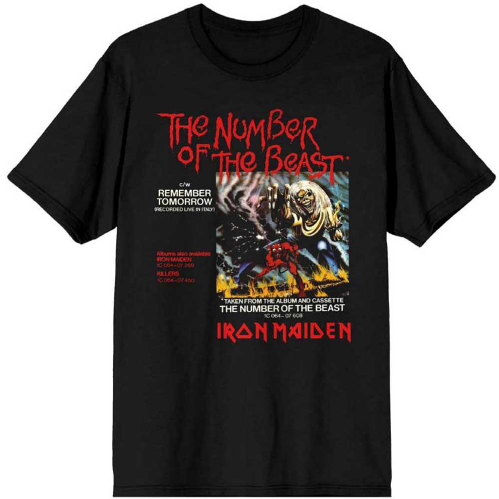Tričko Iron Maiden - Number of the Beast Vinyl Promo Sleeve, Unisex,Čierna,XL