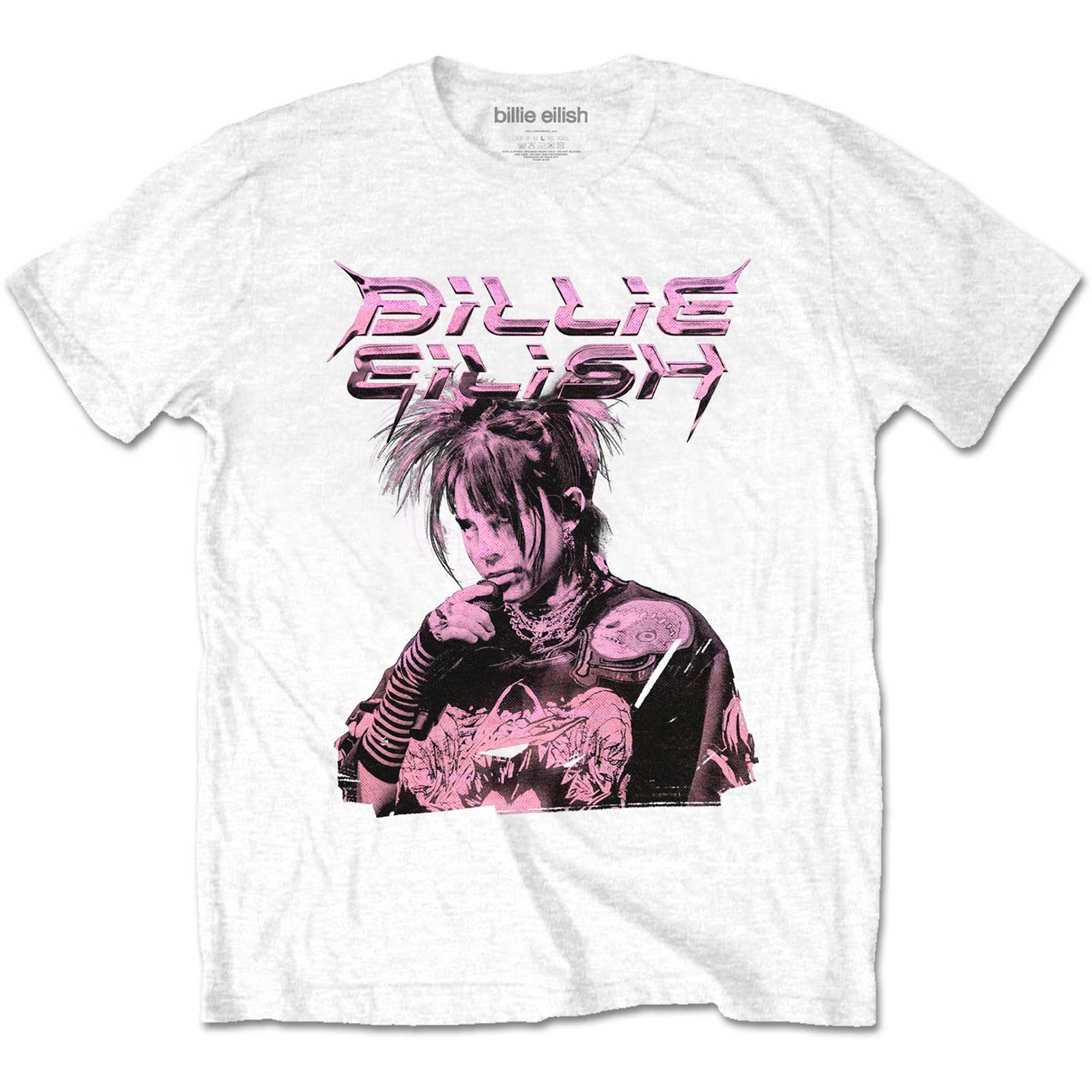 Tričko Billie Eilish - Purple Illustration, Unisex,Biela,XXL