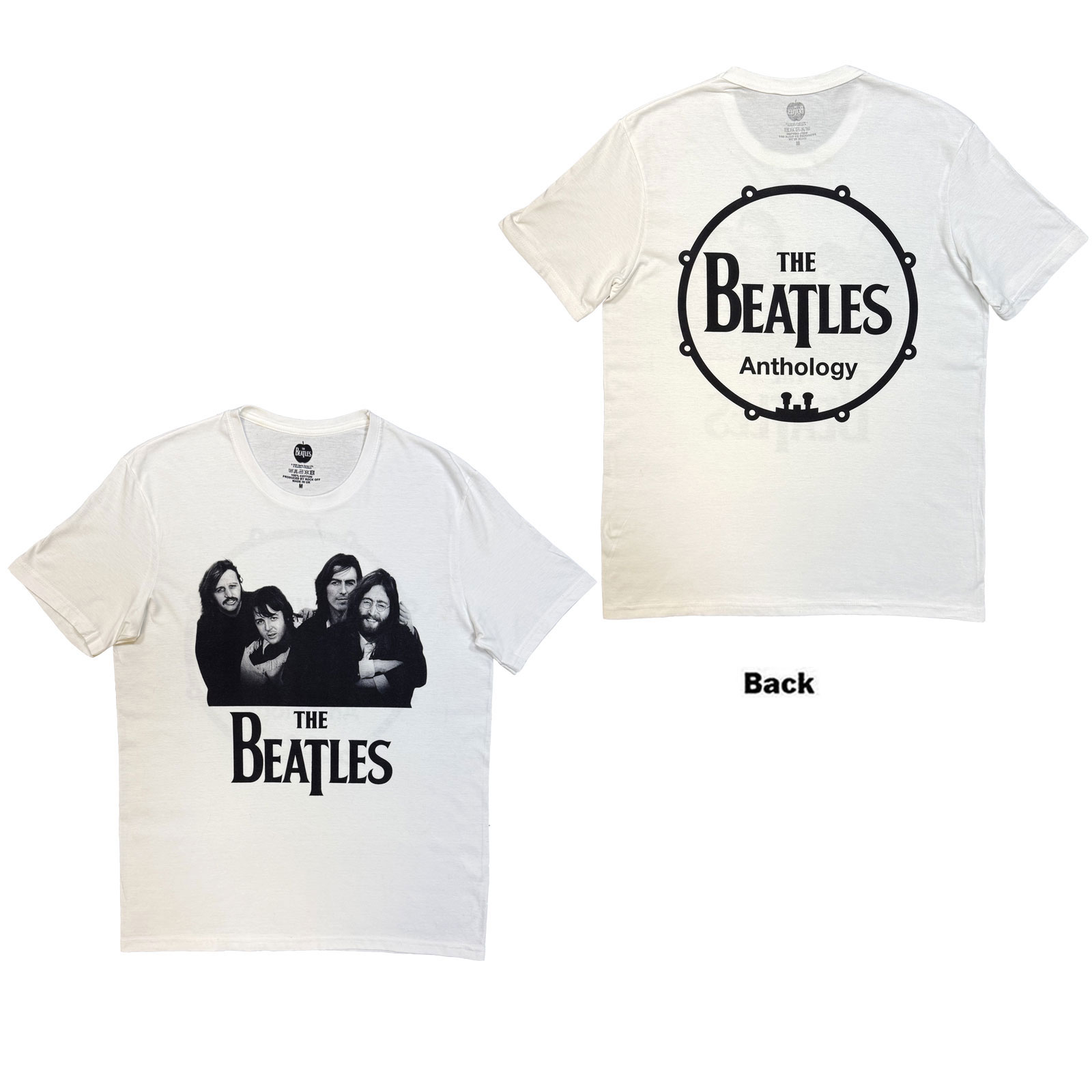 Tričko The Beatles - Group Photo Anthology Drum, Unisex,Biela,XXL