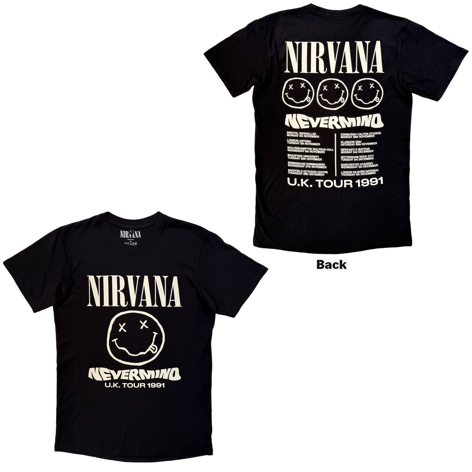 Tričko Nirvana - Tour '91, Unisex,Čierna,XXL