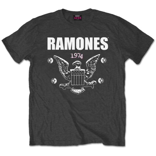 Tričko Ramones - 1974 Eagle, Unisex,Šedá,XXL