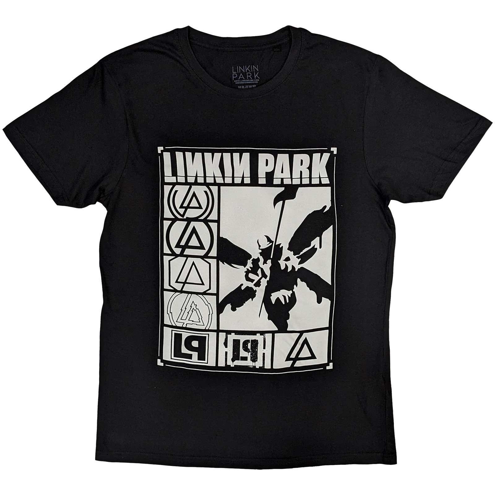 Tričko Linkin Park - Logos Rectangle, Unisex,Čierna,XXL