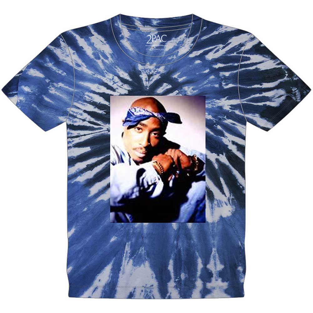 Tričko 2Pac - Photo Swirl, Unisex,Modrá,S