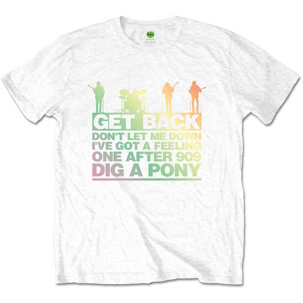 Tričko The Beatles - Get Back Gradient, Unisex,Biela,XXL