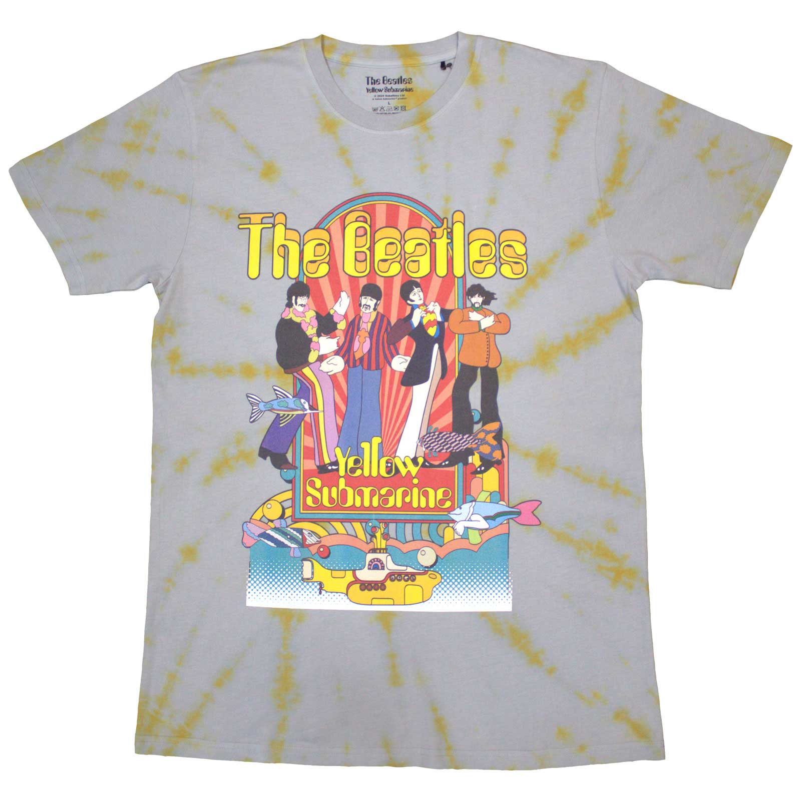 Tričko The Beatles - Yellow Submarine Band & Fish, Unisex,Šedá,XXL