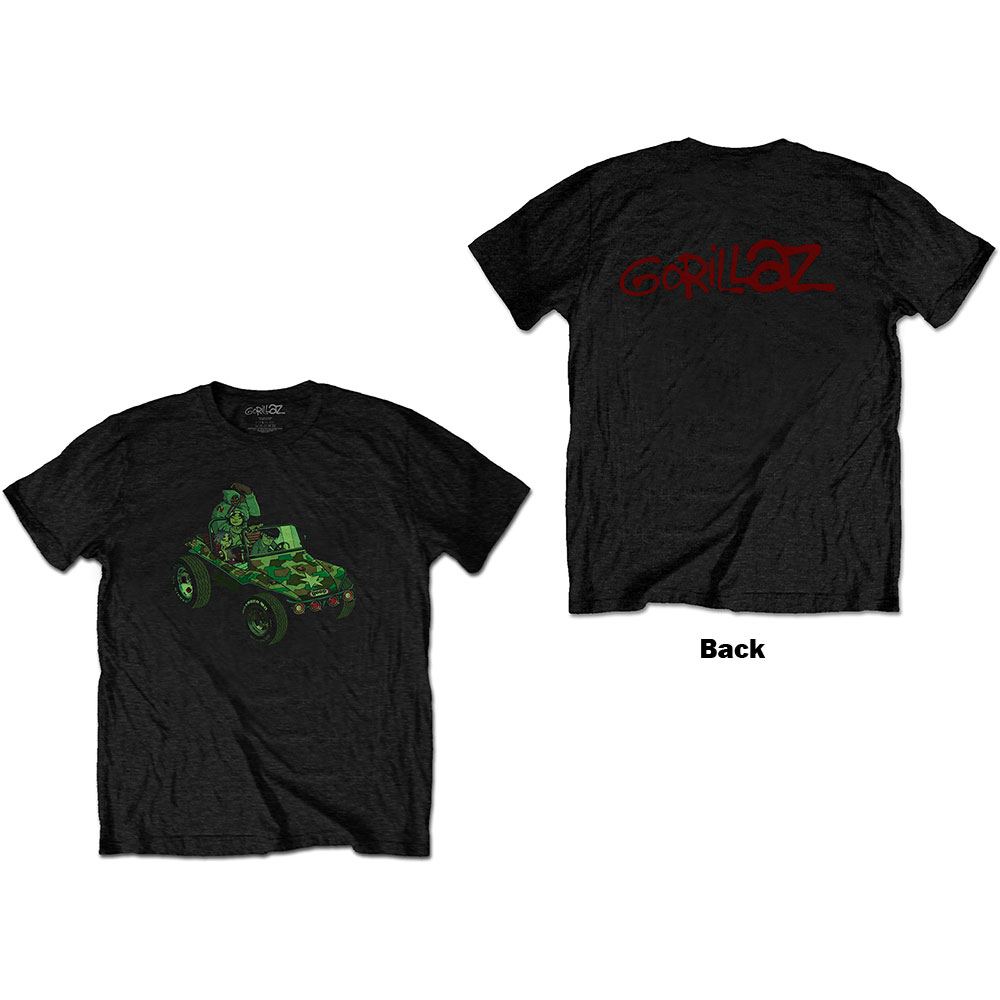 Tričko Gorillaz - Group Green Geep, Unisex,Čierna,XXL