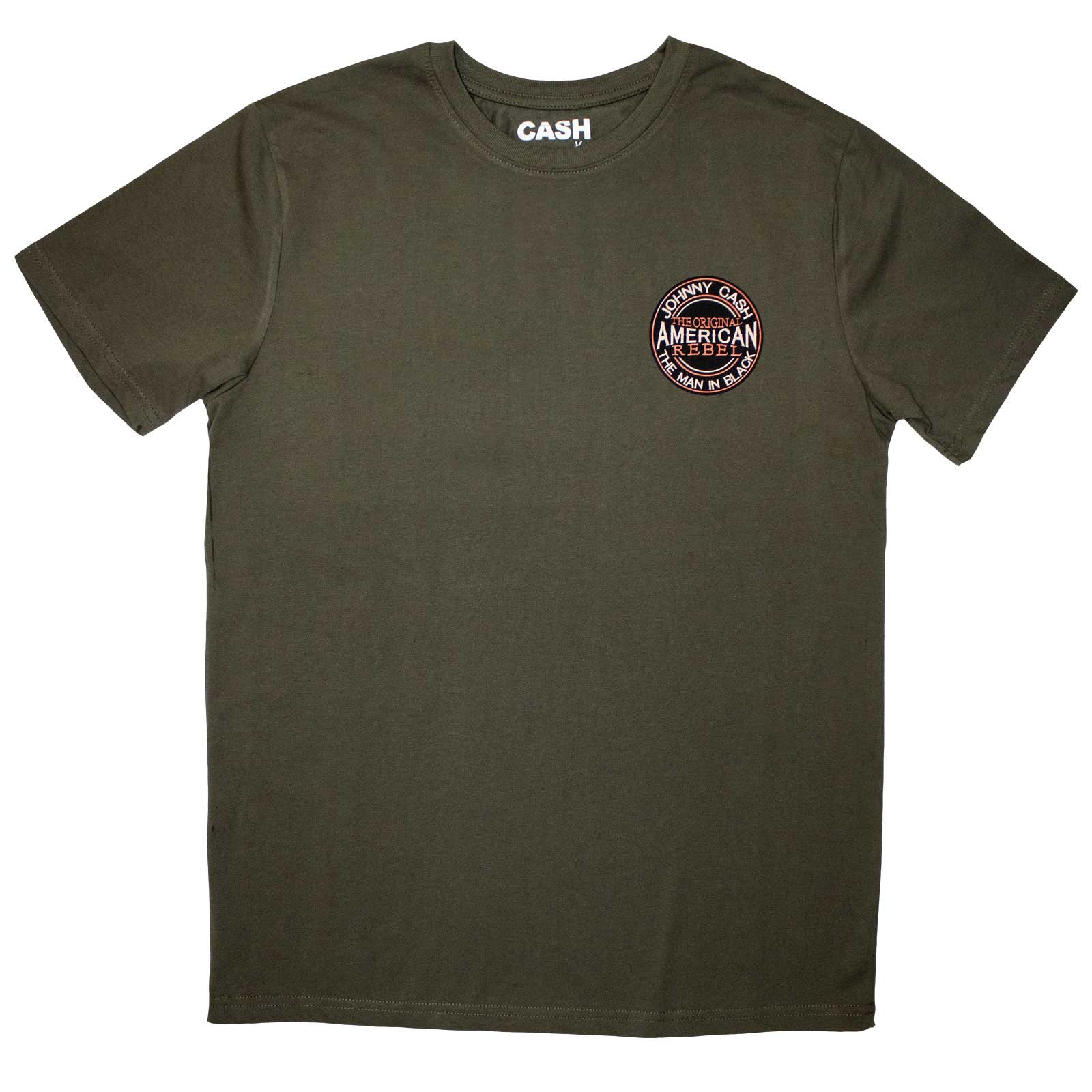 Tričko Johnny Cash - Mini American Rebel Logo, Unisex,Zelená,XXL