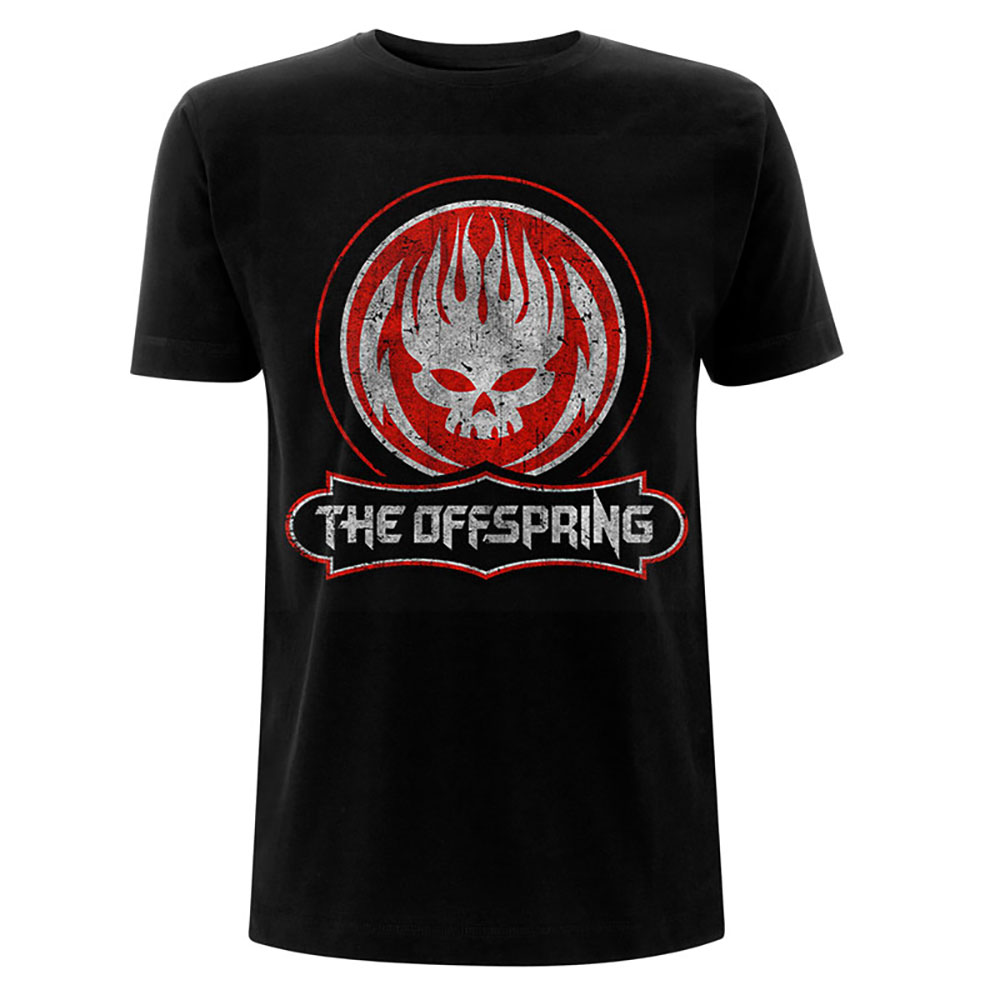 Tričko The Offspring - Distressed Skull, Unisex,Čierna,XXL