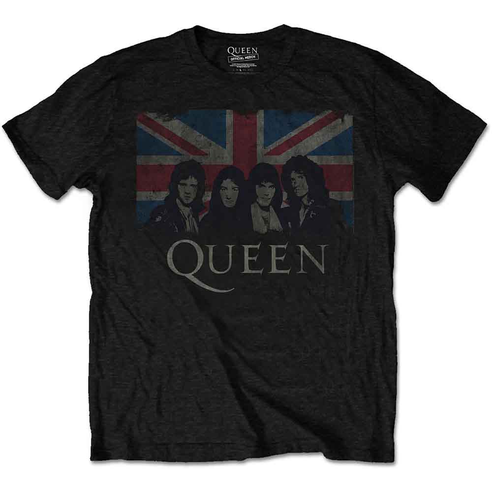 Tričko Queen - Vintage Union Jack, Unisex,Čierna,XXL