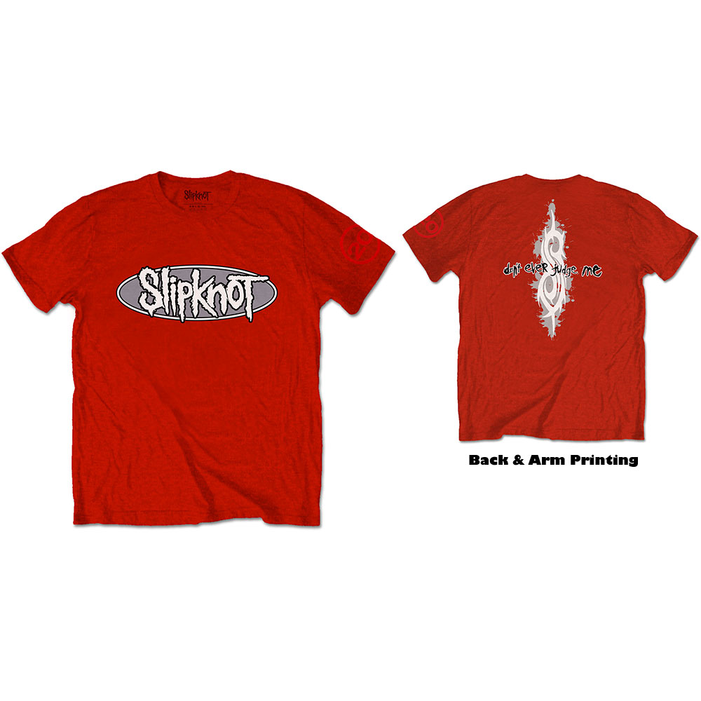 Tričko Slipknot - 20th Anniversary Don't Ever Judge Me, Unisex,Červená,XS