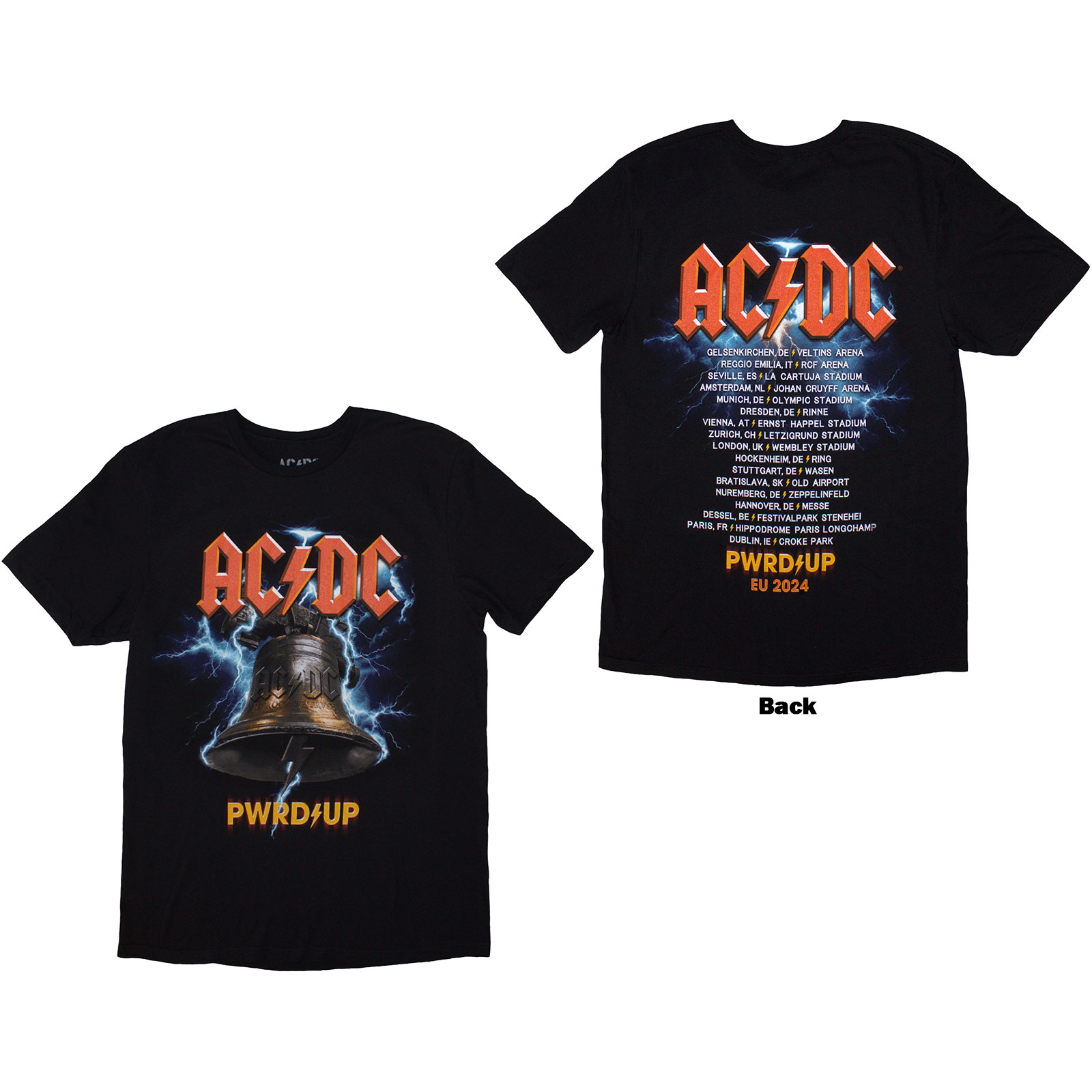 Tričko AC/DC - PWRD-UP In Rock We Trust, Unisex,Čierna,3XL